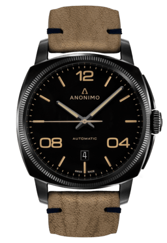 Anonimo Epurato Automatic Stainless Steel / DLC / Black / Leather
