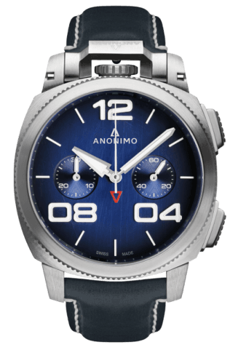 Anonimo Militare Chrono Stainless Steel / Blue / Leather