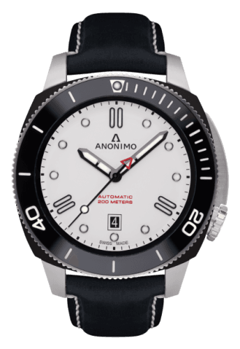 Anonimo Nautilo Automatic Stainless Steel / DLC / White / Leather