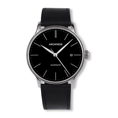 Archimede 1950-1 Stainless Steel / Black / Black Leather