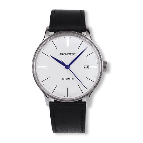 Archimede 1950-1 Stainless Steel / Silver / Black Leather