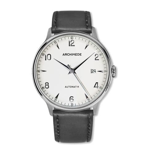 Archimede 1950-2 Stainless Steel / Silver / Black Leather