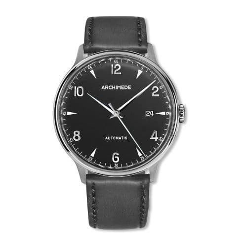 Archimede 1950-2 Stainless Steel / Silver / Black Leather