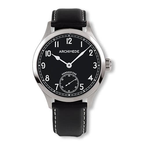 Archimede DeckWatch Stainless Steel / Black / Black Leather