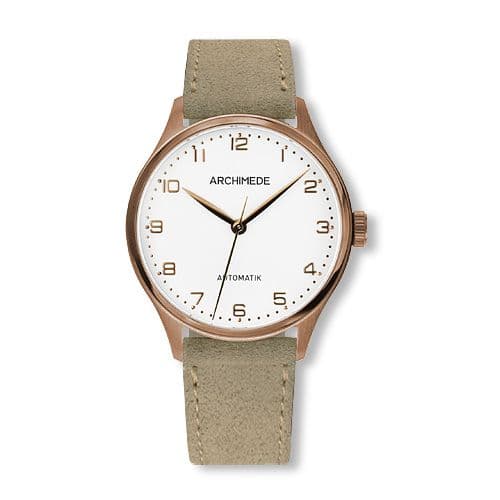 Archimede Klassik 36 Gold PVD / Silver / Beige Suede