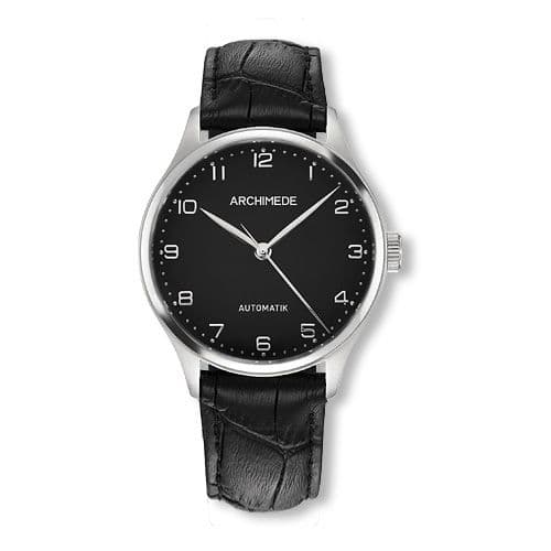 Archimede Klassik 36 Stainless Steel / Black / Black Leather