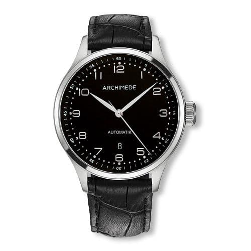 Archimede Klassik 42 Stainless Steel / Black / Black Leather