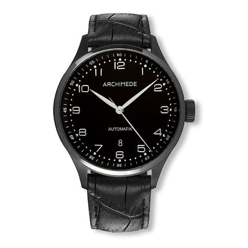 Archimede Klassik 42 TwoTone Stainless Steel / PVD / Black / Black Leather