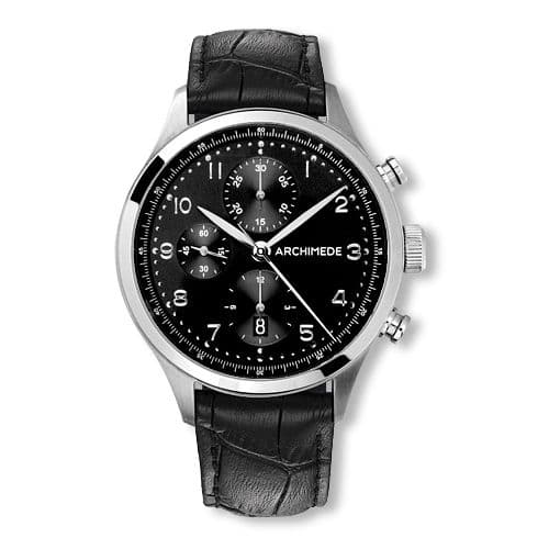 Archimede Klassik Chronograph Stainless Steel / Black / Leather