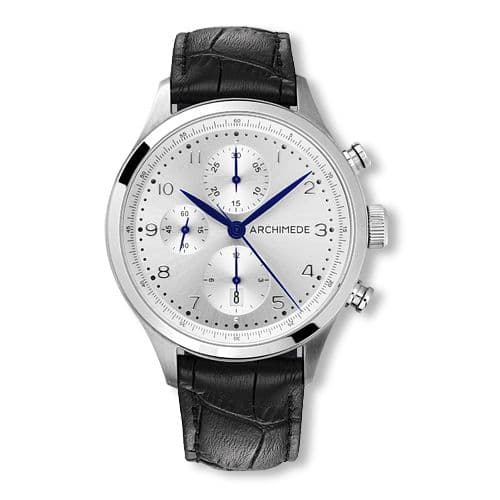 Archimede Klassik Chronograph Stainless Steel / Silver / Leather