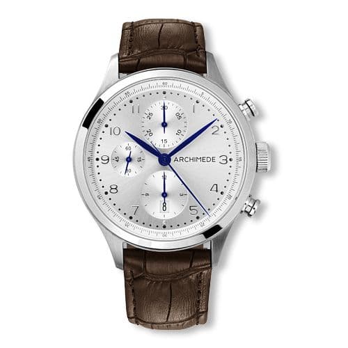 Archimede Klassik Chronograph Stainless Steel / Silver / Leather
