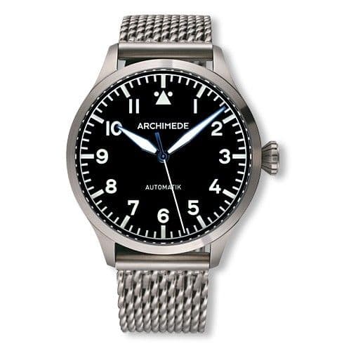 Archimede Pilot 45 Automatic Stainless Steel / Black / Bracelet