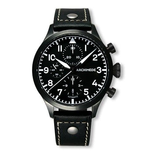 Archimede Pilot Chronograph PVD / Black