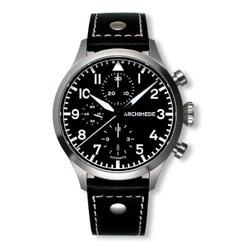 Archimede Pilot Chronograph Staineless Steel / Black