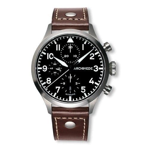 Archimede Pilot Chronograph Staineless Steel / Black