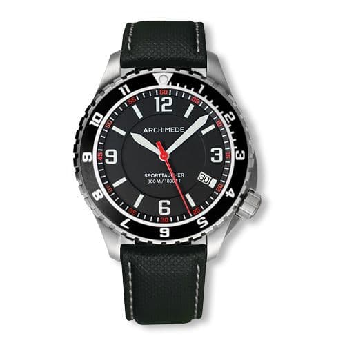 Archimede SportTaucher GMT Stainless Steel / Black / Leather