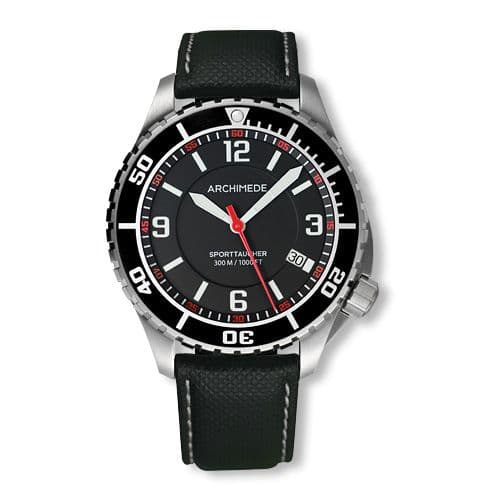 Archimede SportTaucher Stainless Steel / Black / Black Leather