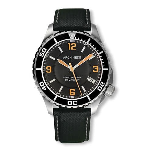 Archimede SportTaucher Stainless Steel / Black / Black Leather