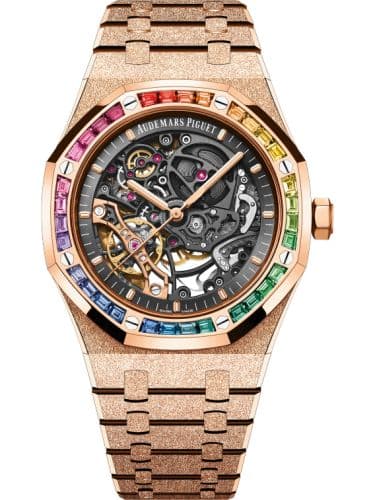 Audemars Piguet Royal Oak 41 Double Balance Wheel Openworked Frosted Pink Gold / Rainbow