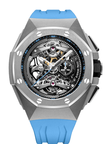 Audemars Piguet Royal Oak Concept Tourbillon Chronograph Openworked Selfwinding Titanium / Blue