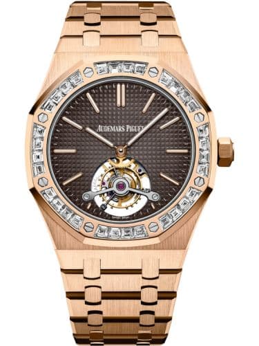 Audemars Piguet Royal Oak Ultra Thin Tourbillon Pink Gold / Baguette / Brown