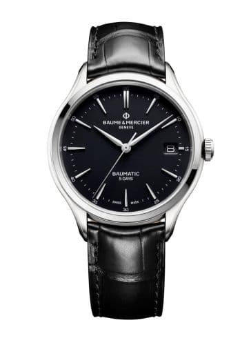 Baume & Mercier Clifton Baumatic Stainless Steel / Black / Alligator