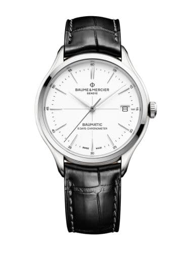 Baume & Mercier Clifton Baumatic Stainless Steel / White / Alligator / COSC