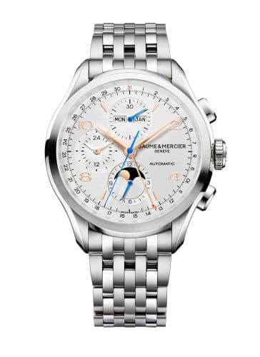 Baume & Mercier Clifton Chronograph Complete Calendar Stainless Steel / Silver / Bracelet