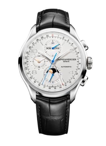 Baume & Mercier Clifton Chronograph Complete Calendar Stainless Steel / Silver / Strap