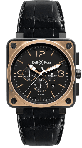 Bell & Ross BR 01 94 Pink Gold & Carbon Officer Chronograph