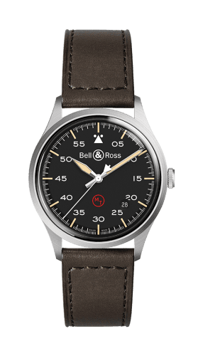 Bell & Ross BR V1-92 Stainless Steel / Black - Military / Calf