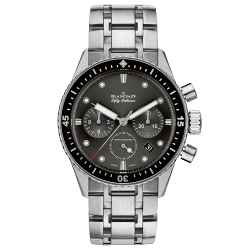 Blancpain Fifty Fathoms Bathyscaphe Flyback Chronograph Stainless Steel / Grey / Bracelet