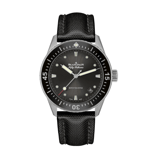 Blancpain Fifty Fathoms Bathyscaphe Stainless Steel / Grey / Black Canvas
