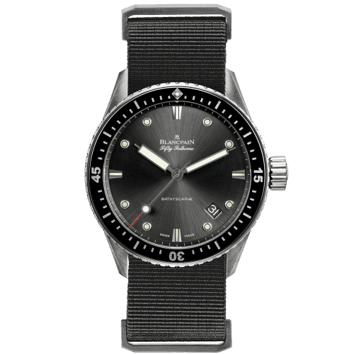 Blancpain Fifty Fathoms Bathyscaphe Stainless Steel / Grey / Grey Nato