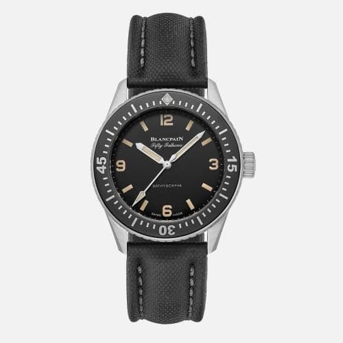 Blancpain Fifty Fathoms Bathyscaphe Stainless Steel / Hodinkee / Black Canvas