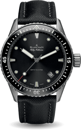 Blancpain Fifty Fathoms Bathyscaphe Titanium / Black / Black Canvas