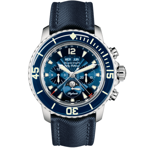 Blancpain Fifty Fathoms Chronographe Flyback Quantieme Complet Stainless Steel / Blue / Blue Canvas