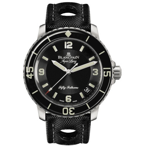 Blancpain Fifty Fathoms Tribute to Fifty Fathoms Aqua Lung / Stainless Steel / Black / Black Canvas