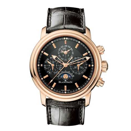 Blancpain Léman Chronographe Flyback Quantième Perpétuel Red Gold / Black / Alligator