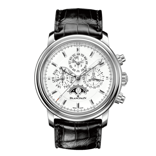 Blancpain Léman Chronographe Flyback Quantième Perpétuel Stainless Steel / White / Alligator