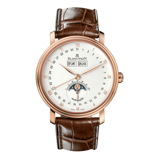 Blancpain Villeret Quantième Complet Red Gold / White