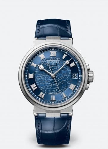 Breguet Marine 5517 White Gold / Blue / Alligator
