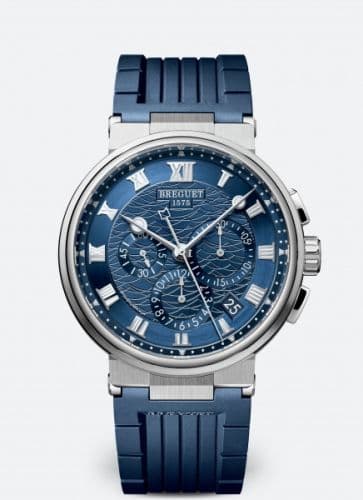 Breguet Marine Chronograph 5527 White Gold / Blue / Rubber