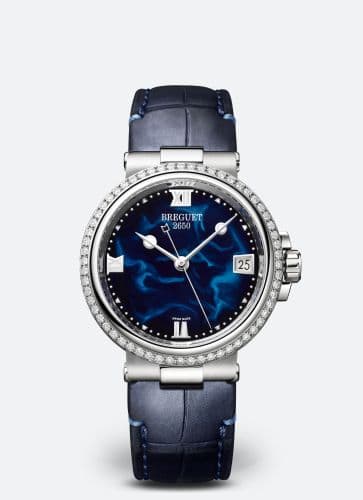 Breguet Marine Dame 9518 Stainless Steel - Diamond / Blue / Alligator