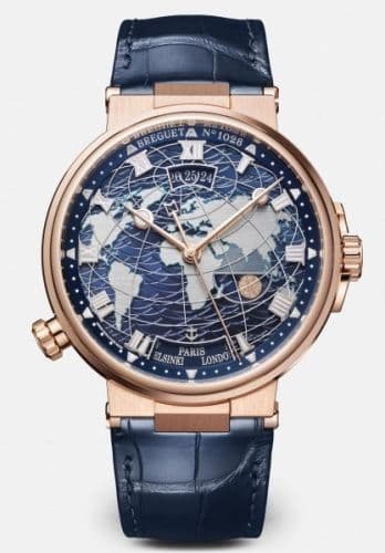 Breguet Marine Hora Mundi 5557 Rose Gold / Blue / Alligator