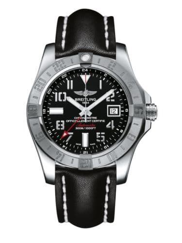 Breitling Avenger II GMT Stainless Steel / Volcano Black / Calf