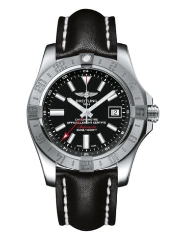 Breitling Avenger II GMT Stainless Steel / Volcano Black / Calf / Pin
