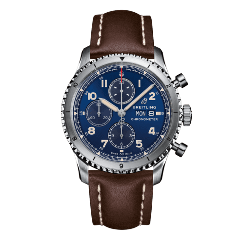 Breitling Aviator 8 Chronograph 43 Stainless Steel / Blue / Calf / Pin