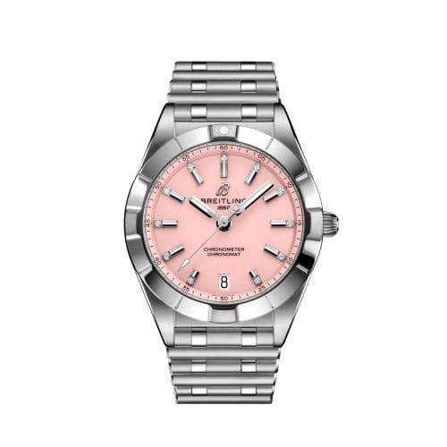 Breitling Chronomat 32 Stainless Steel / Pink - Diamond / Rouleaux