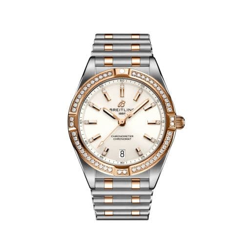 Breitling Chronomat 32 Stainless Steel / Red Gold - Diamond / White / Rouleaux